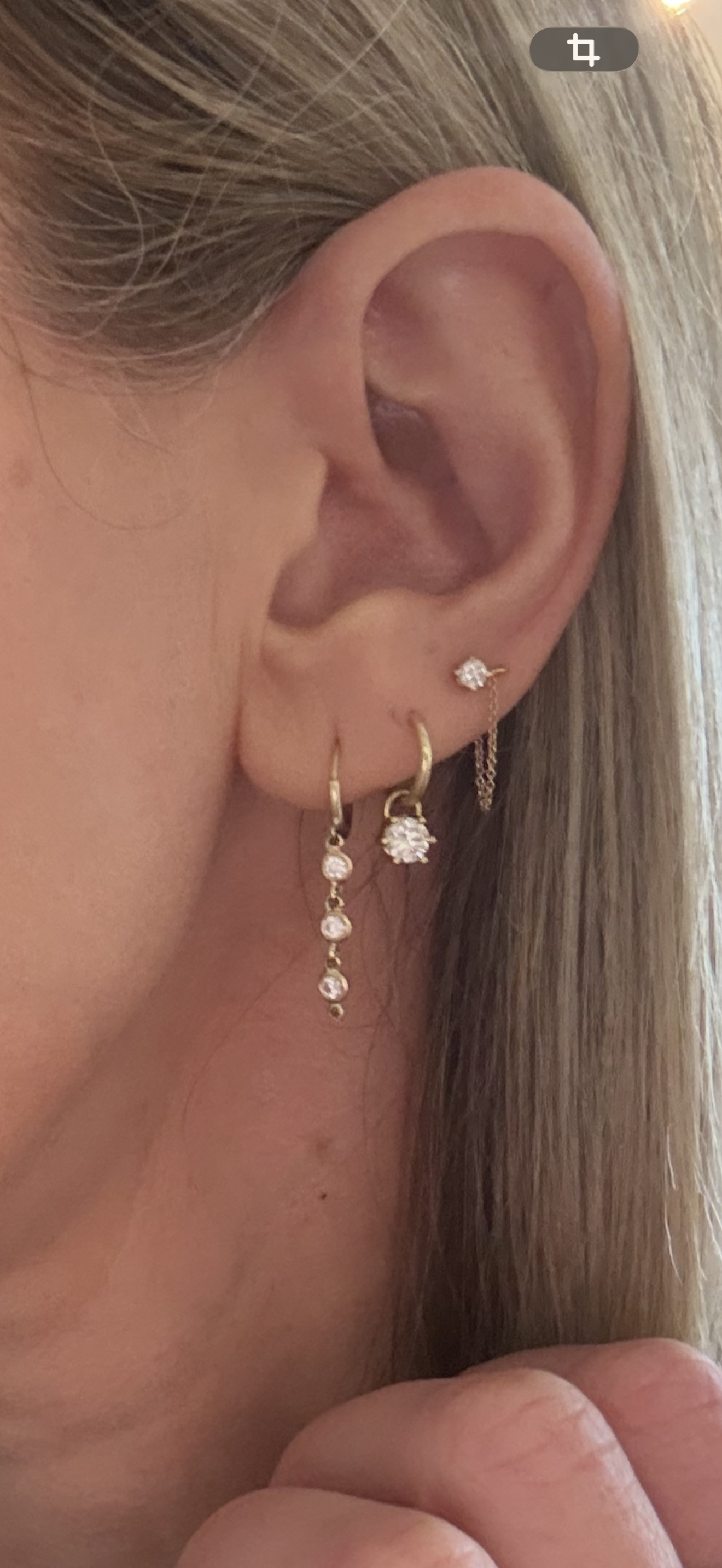 Boucle d’oreille Diamond on the chain