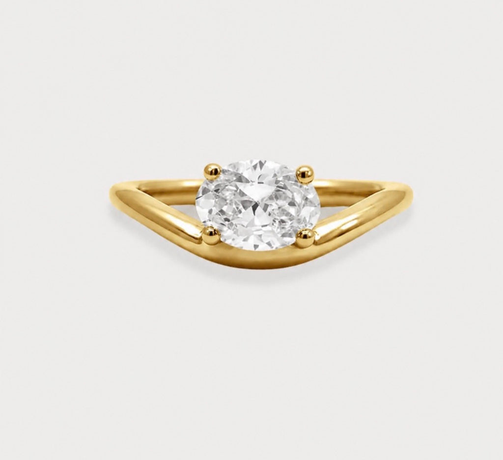 Bague floater diamant oval