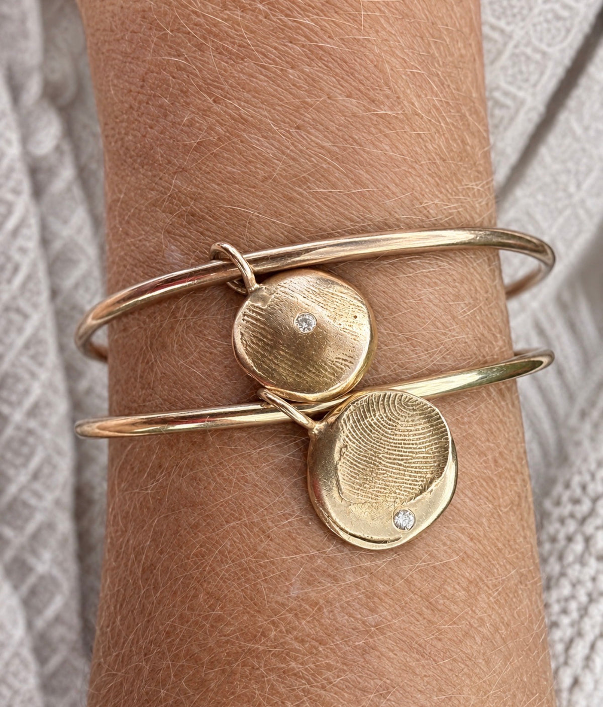 Bangle Empreinte et diamant